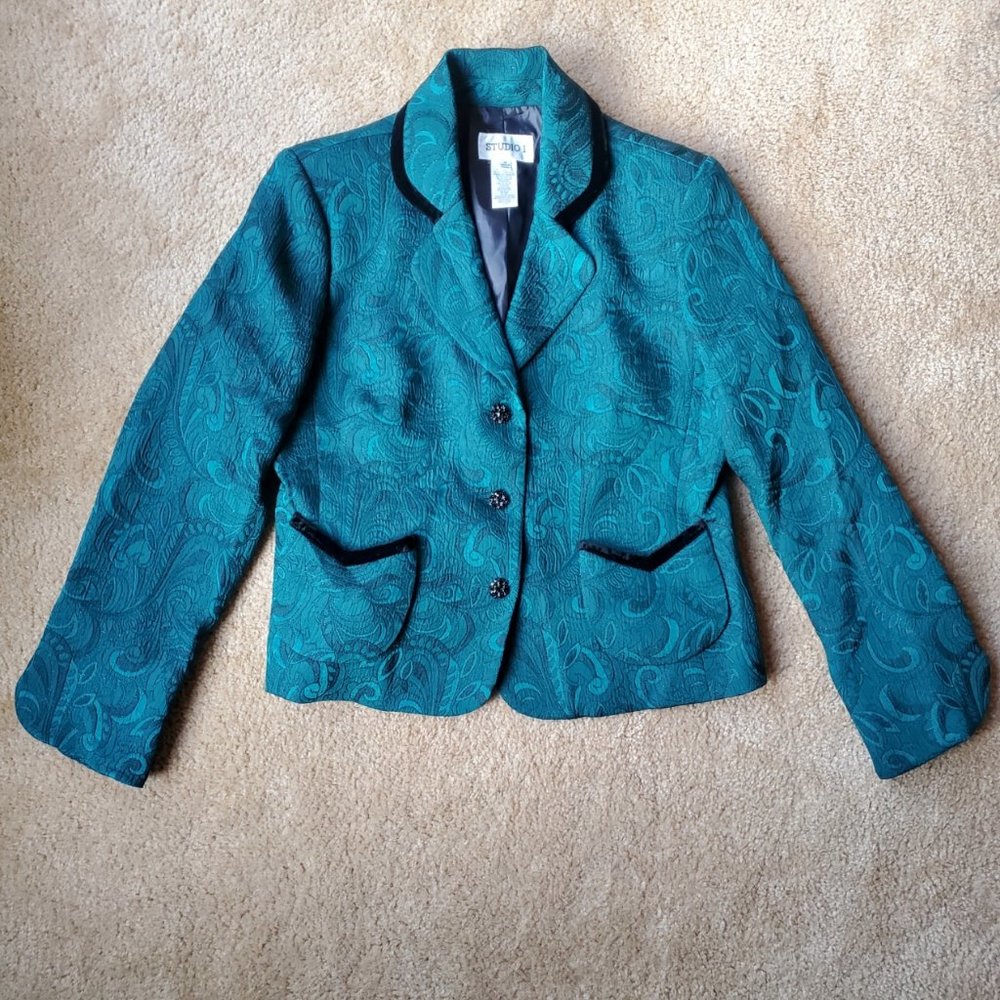 Studio I 90s Green Blazer Women’s Size 12 Party Evening Cocktail
